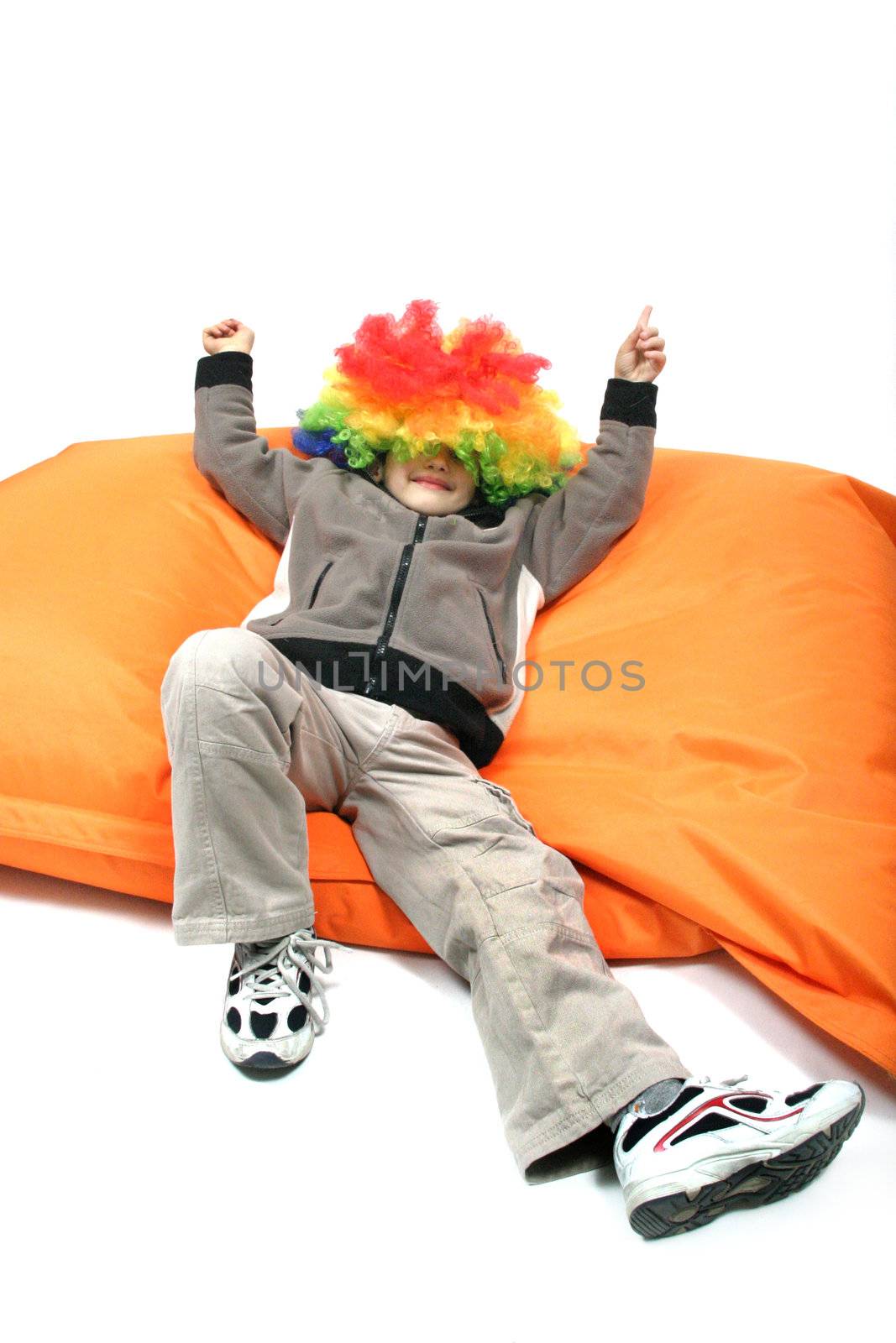 happy clown over white background