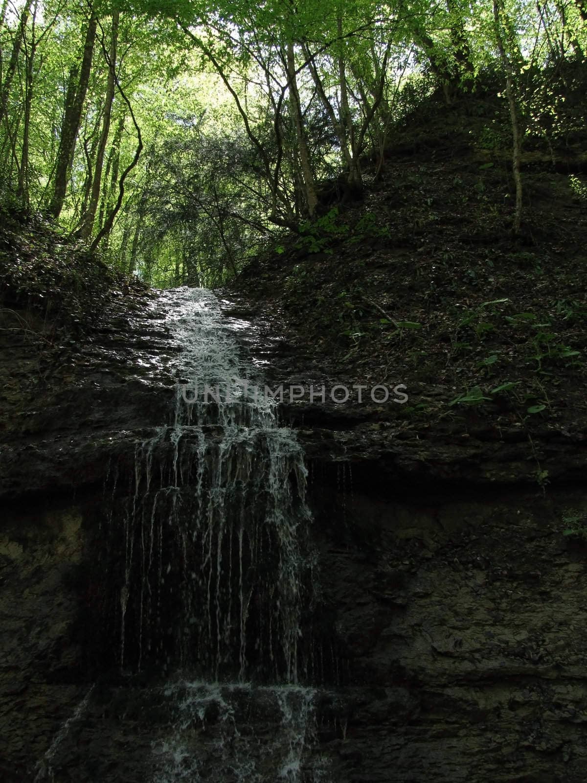 Falls; the river; a stream; water; a moisture; beauty; Caucasus; Russia; the Europe