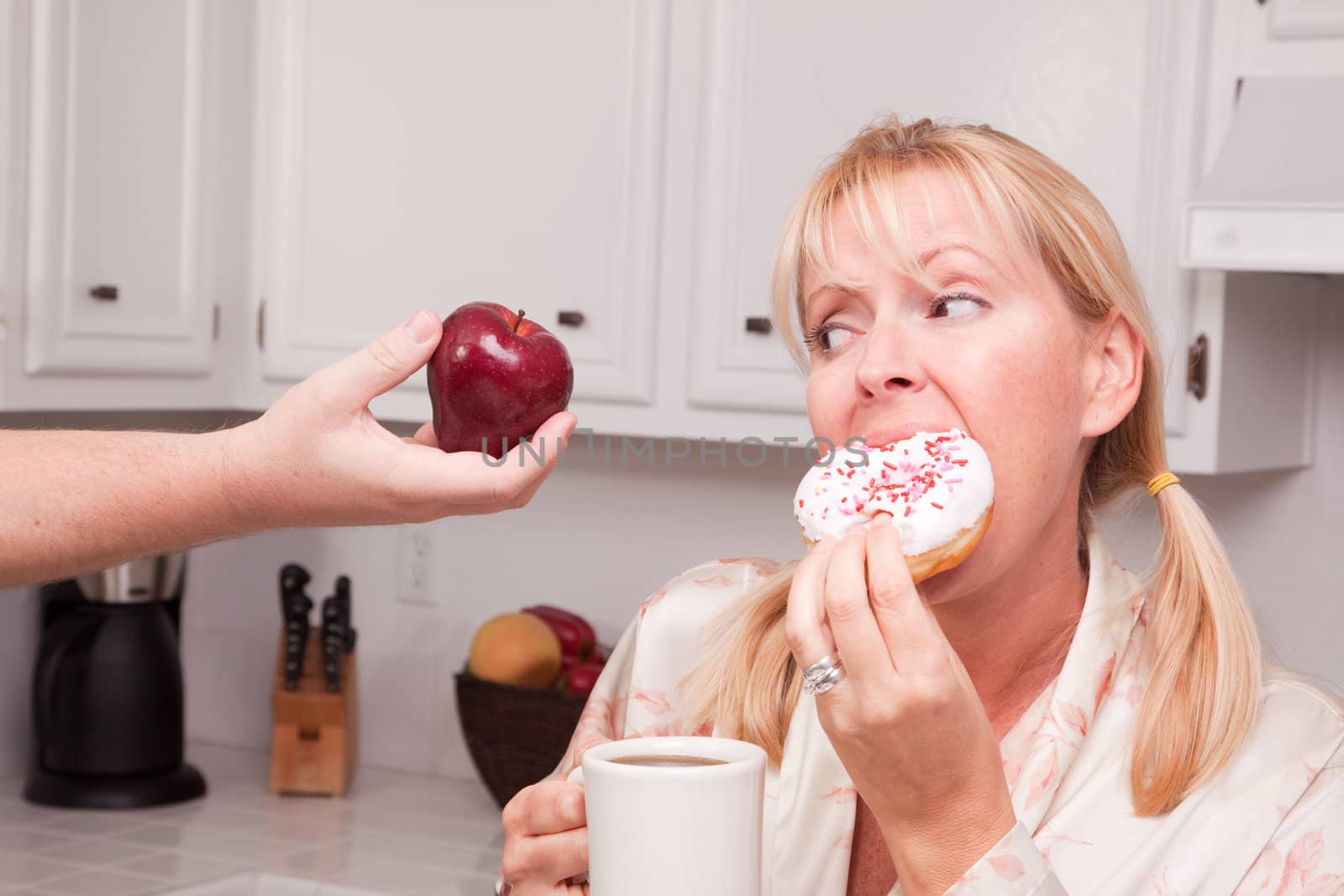 Fruit or Donut Healthy Eating Decision by Feverpitched