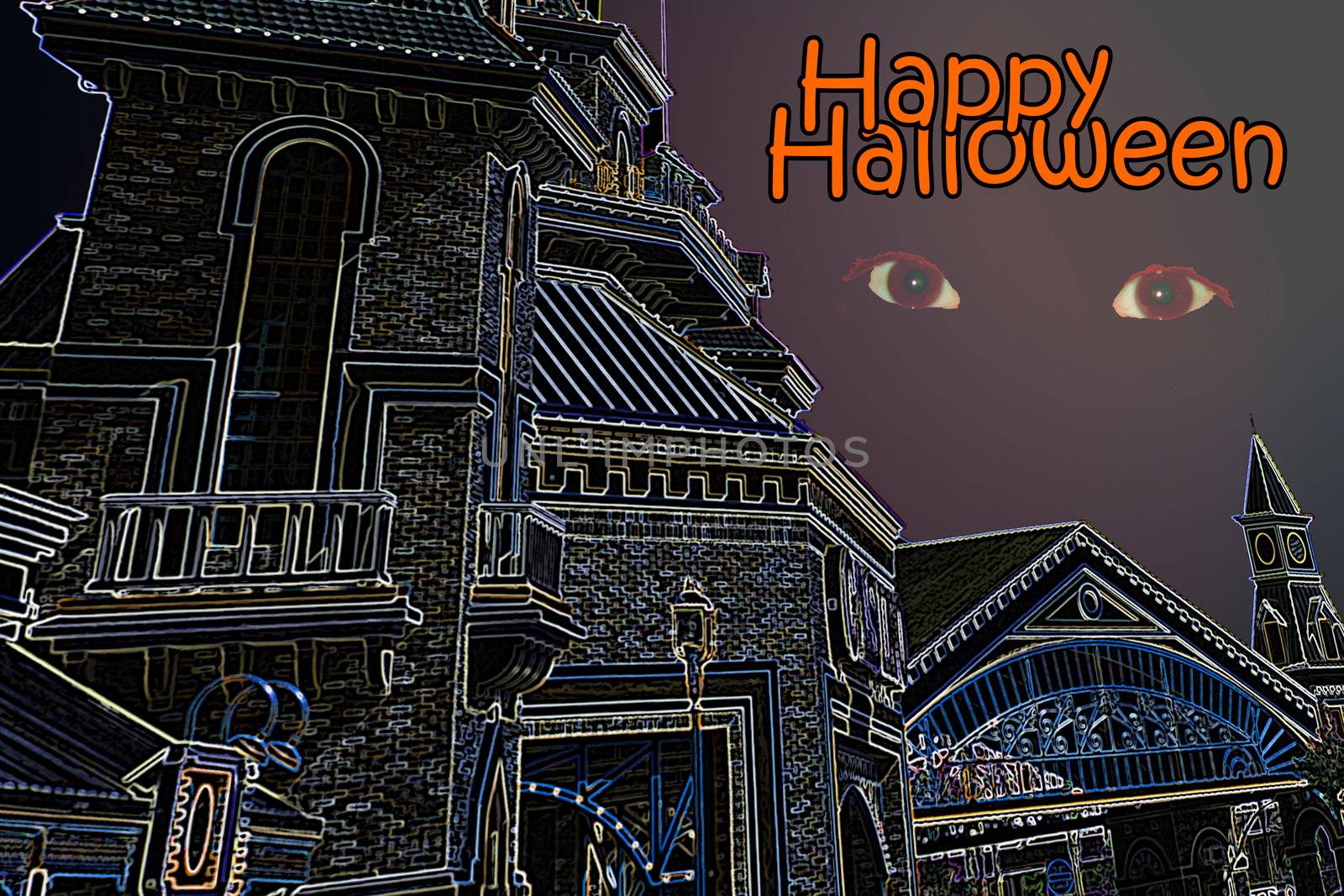 scary halloween castle by GunterNezhoda