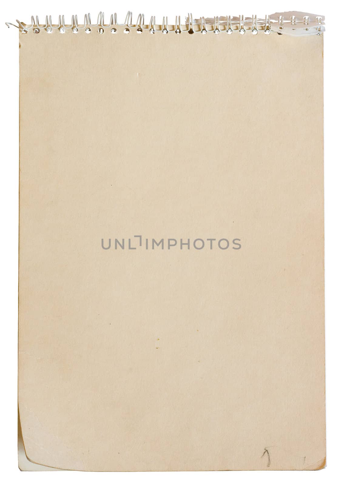 Blank note pad with spiral binding. Clipping path included for easy background removing.