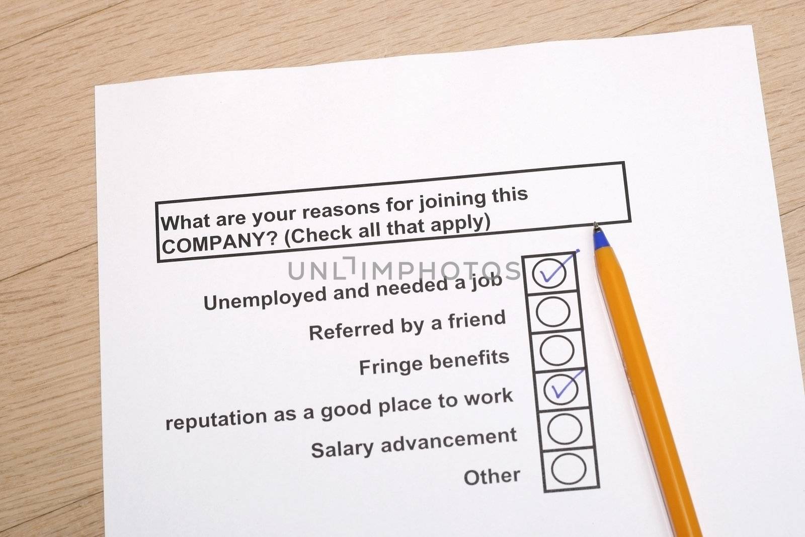 Reasons for joining a company by sacatani