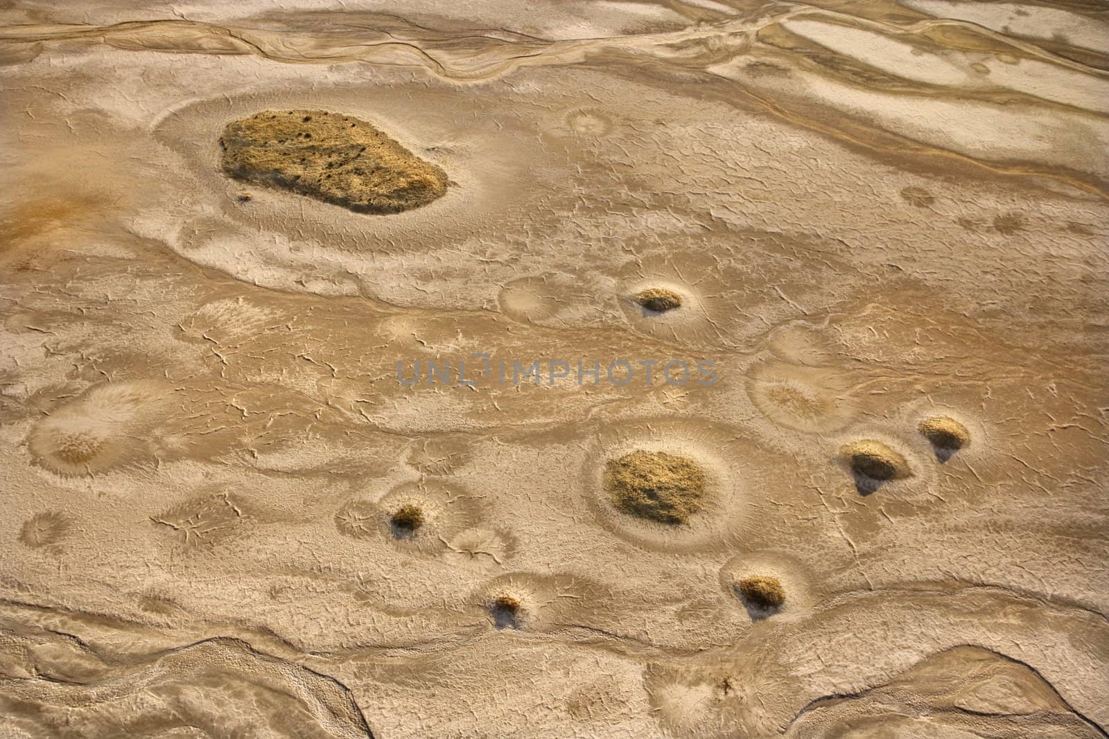 Aerial of desert landscape in Owens Valley, California, USA.