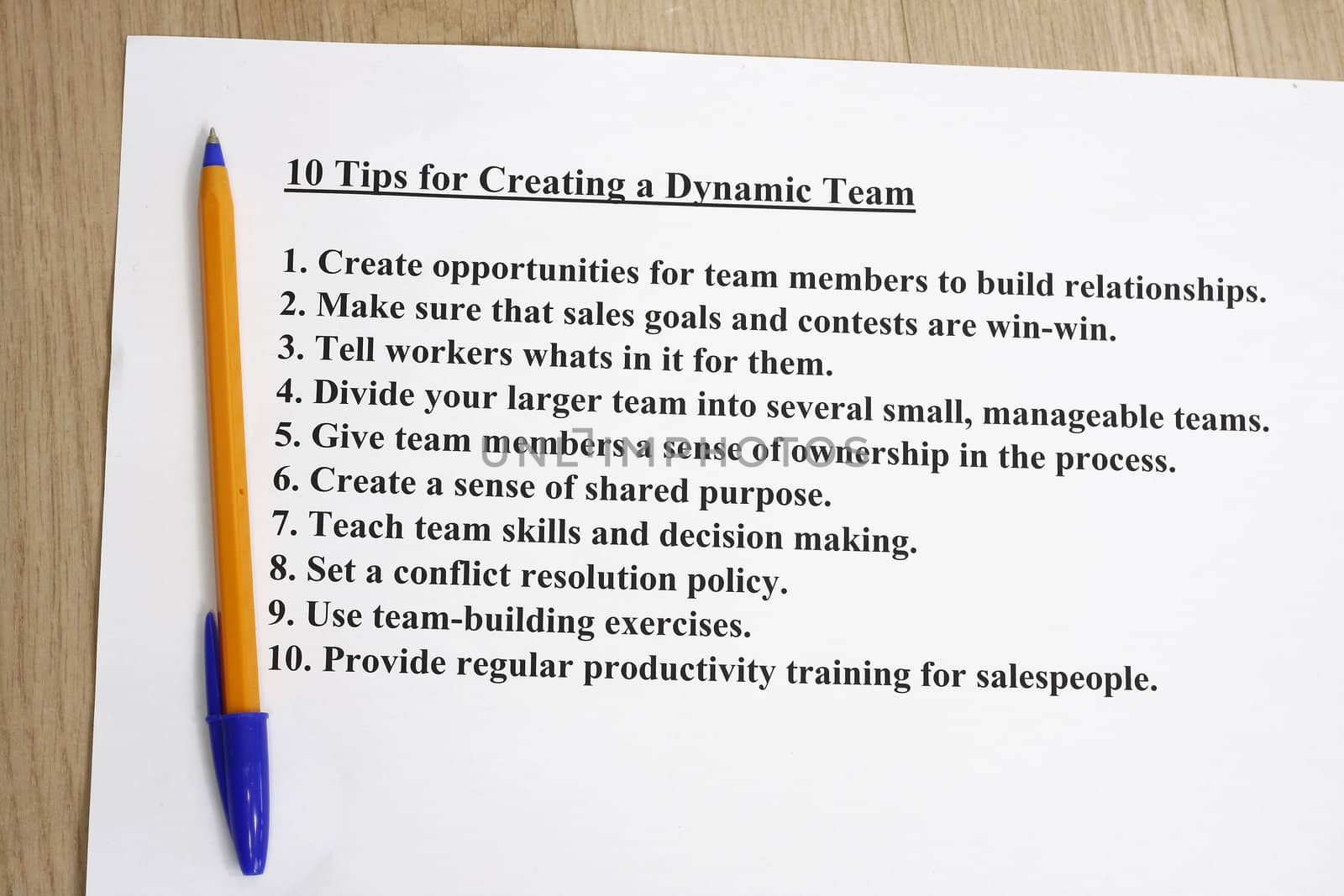 10 tips for creating a dynamic team concept