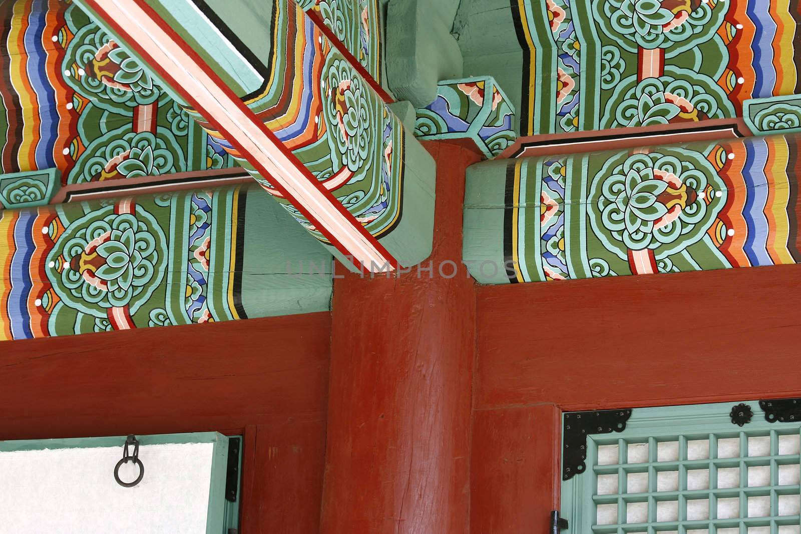 temple ceiling of king seoulleung tomb in seoul korea