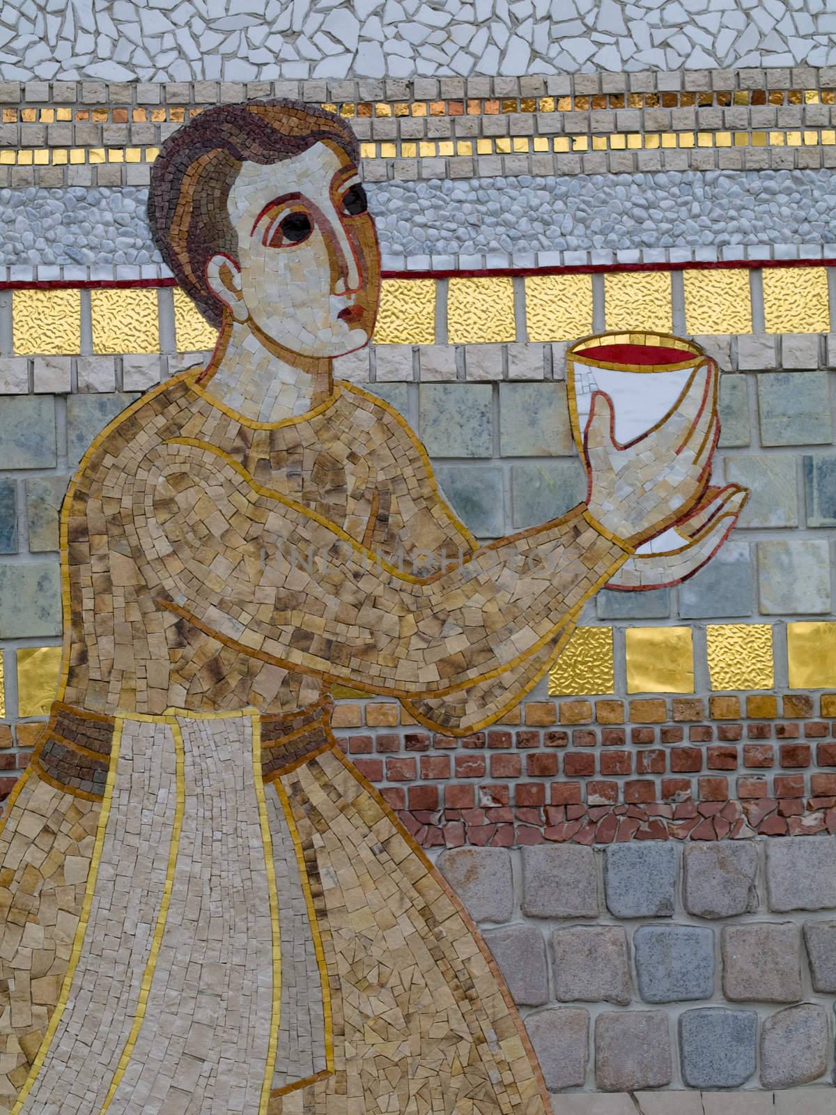 Catholic mosaic on the  Basilica of the Rosary in Lourdes