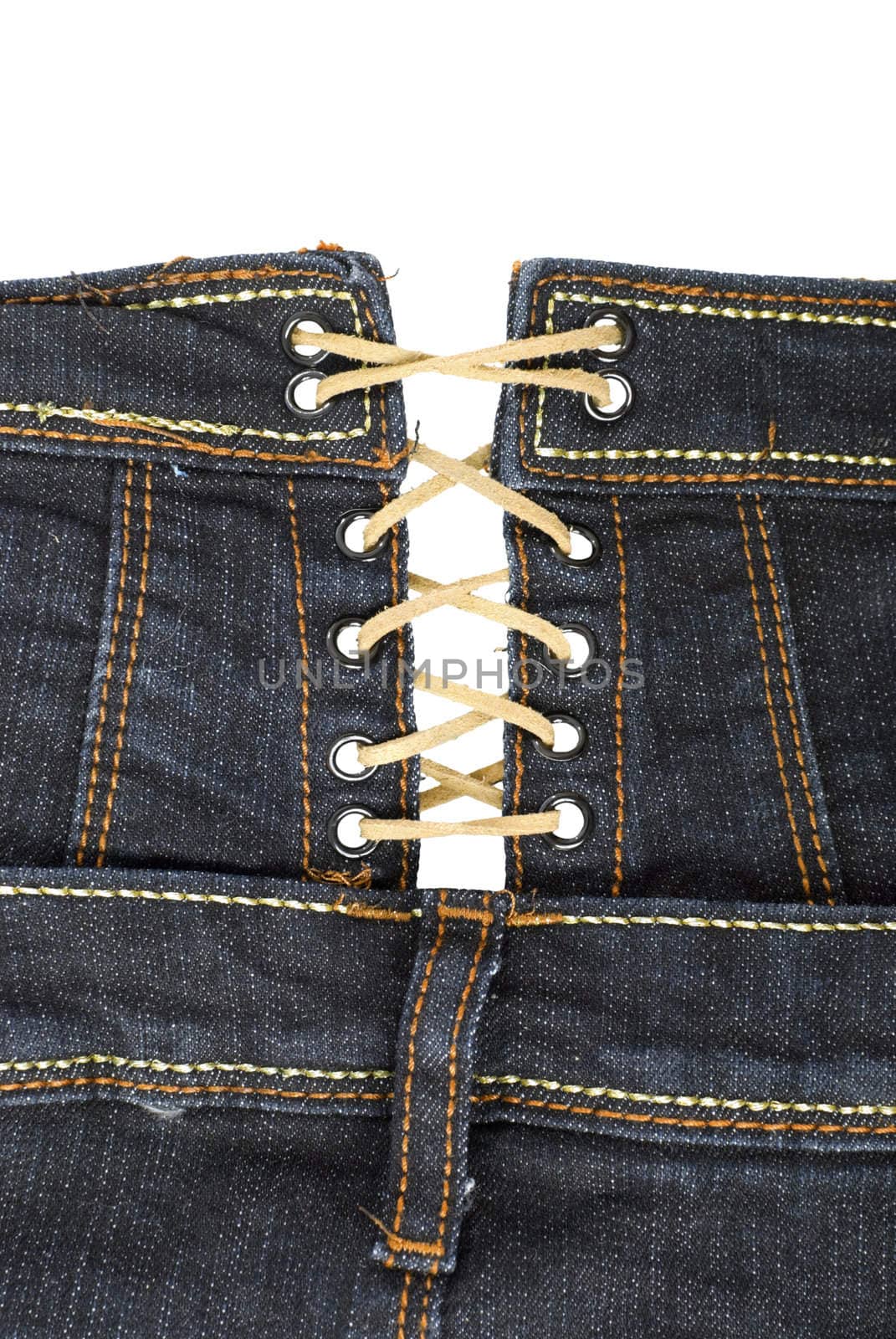 Jeans clothing with laces | Isolated by zakaz