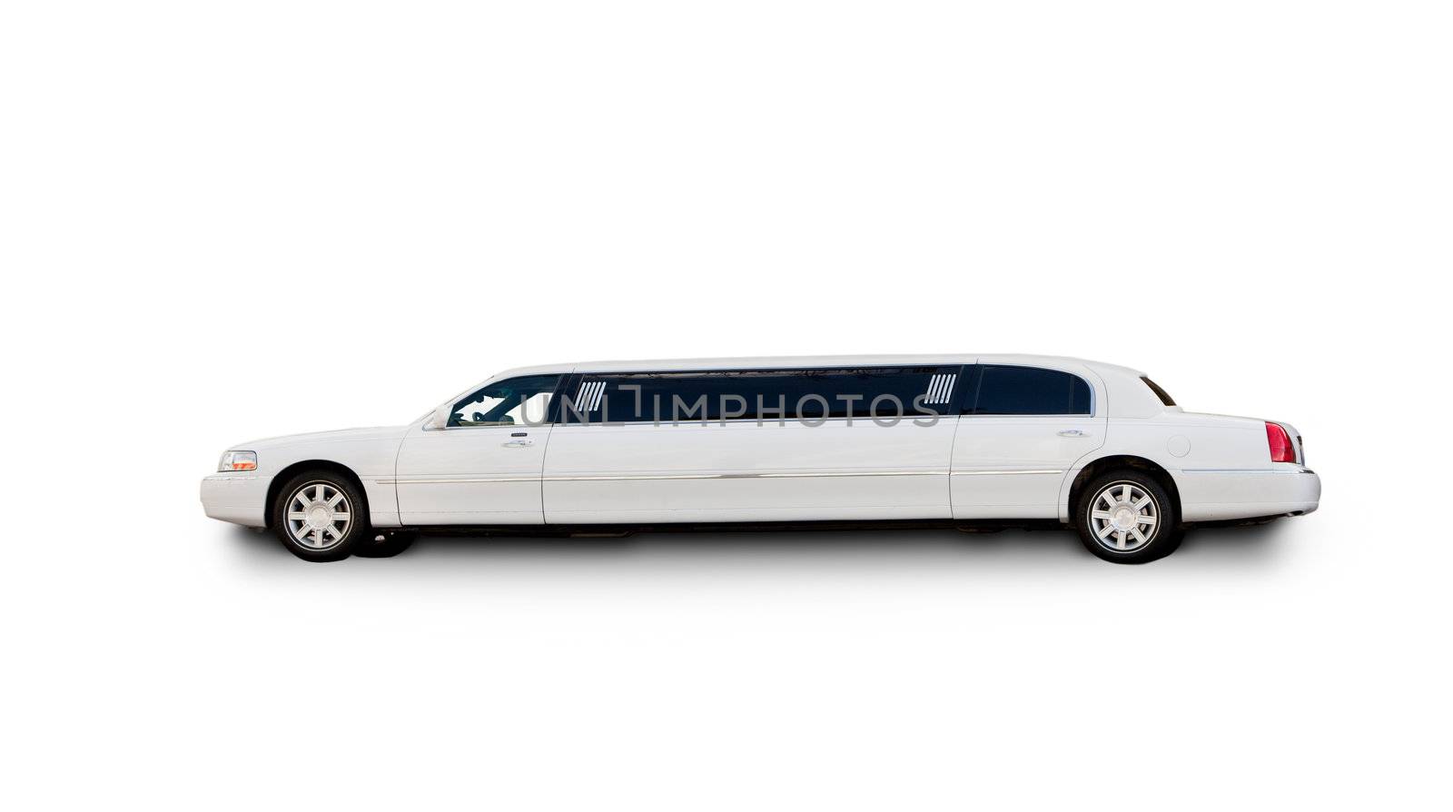 An isolated limousine on white