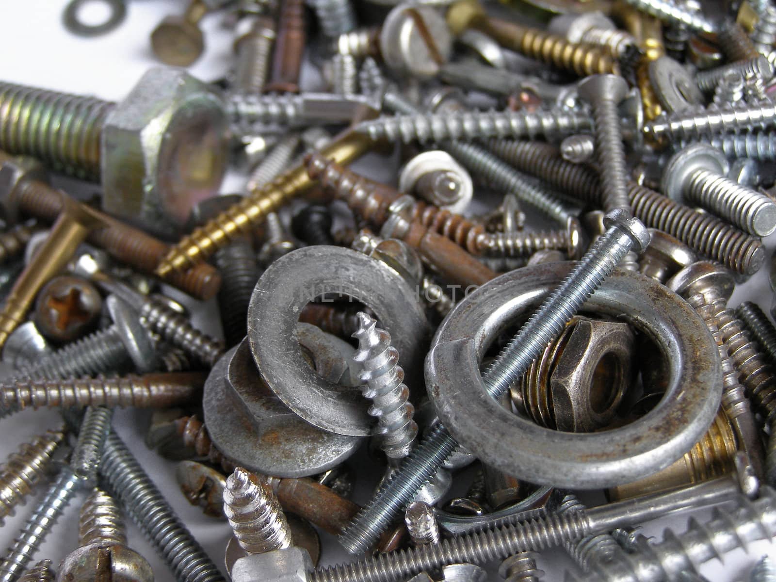 Industrial steel hardware bolts, nuts, screws