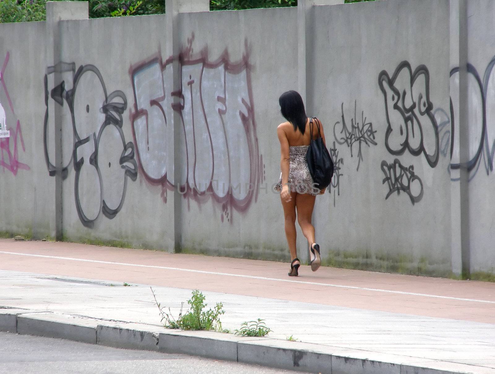 Sexy girl walking