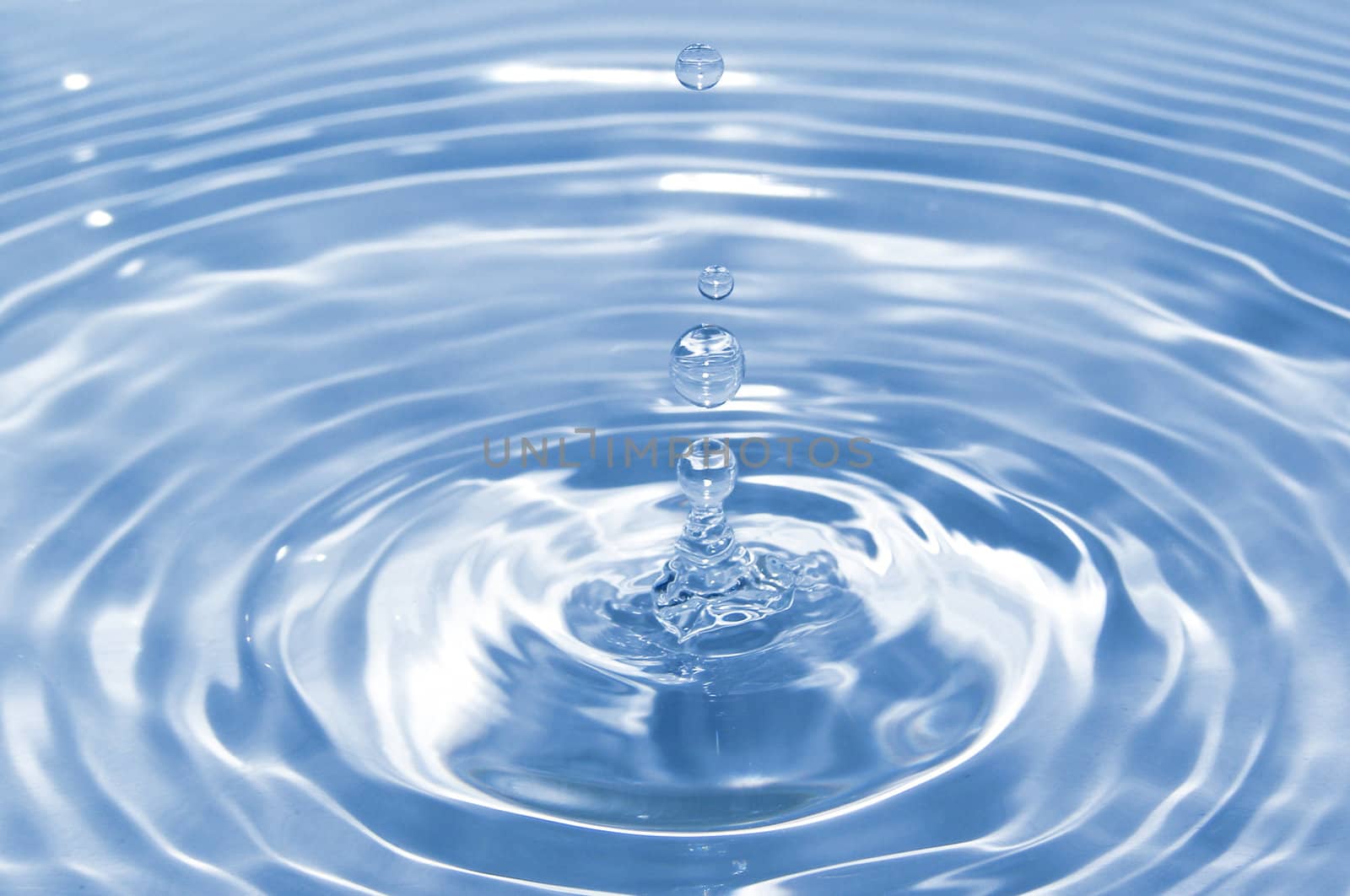 Water drop on blue background