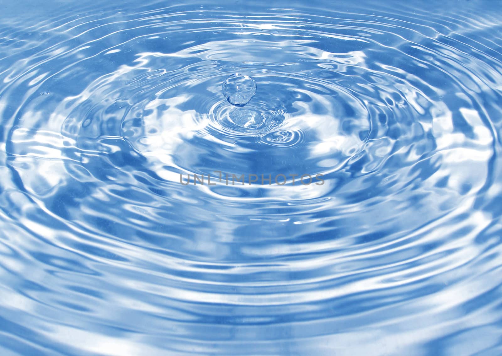 Water drop on blue background