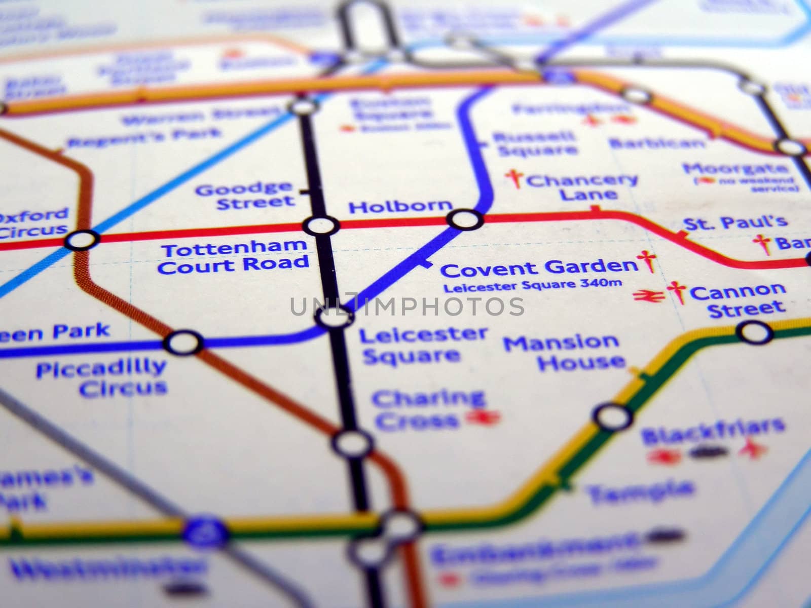 Tube map of the London Underground subway metro network