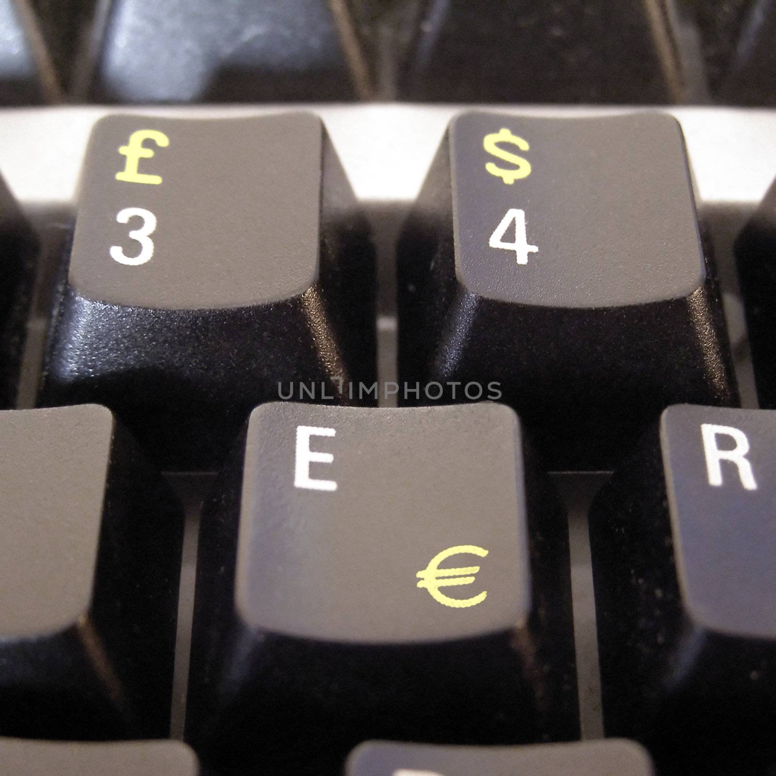 Currency symbols on computer keyboard by claudiodivizia