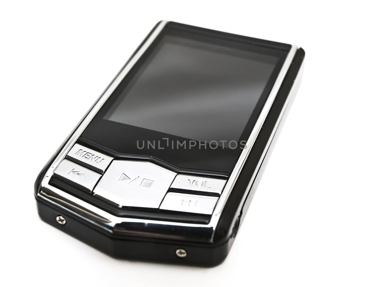 modern media player over the white background