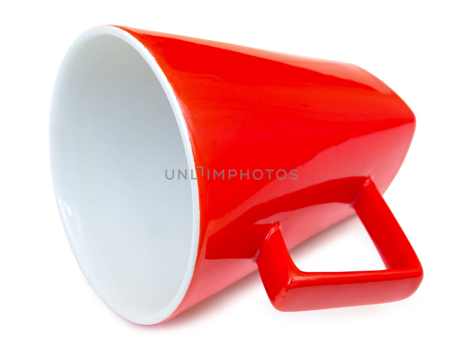 Singke red modern cup over the white background