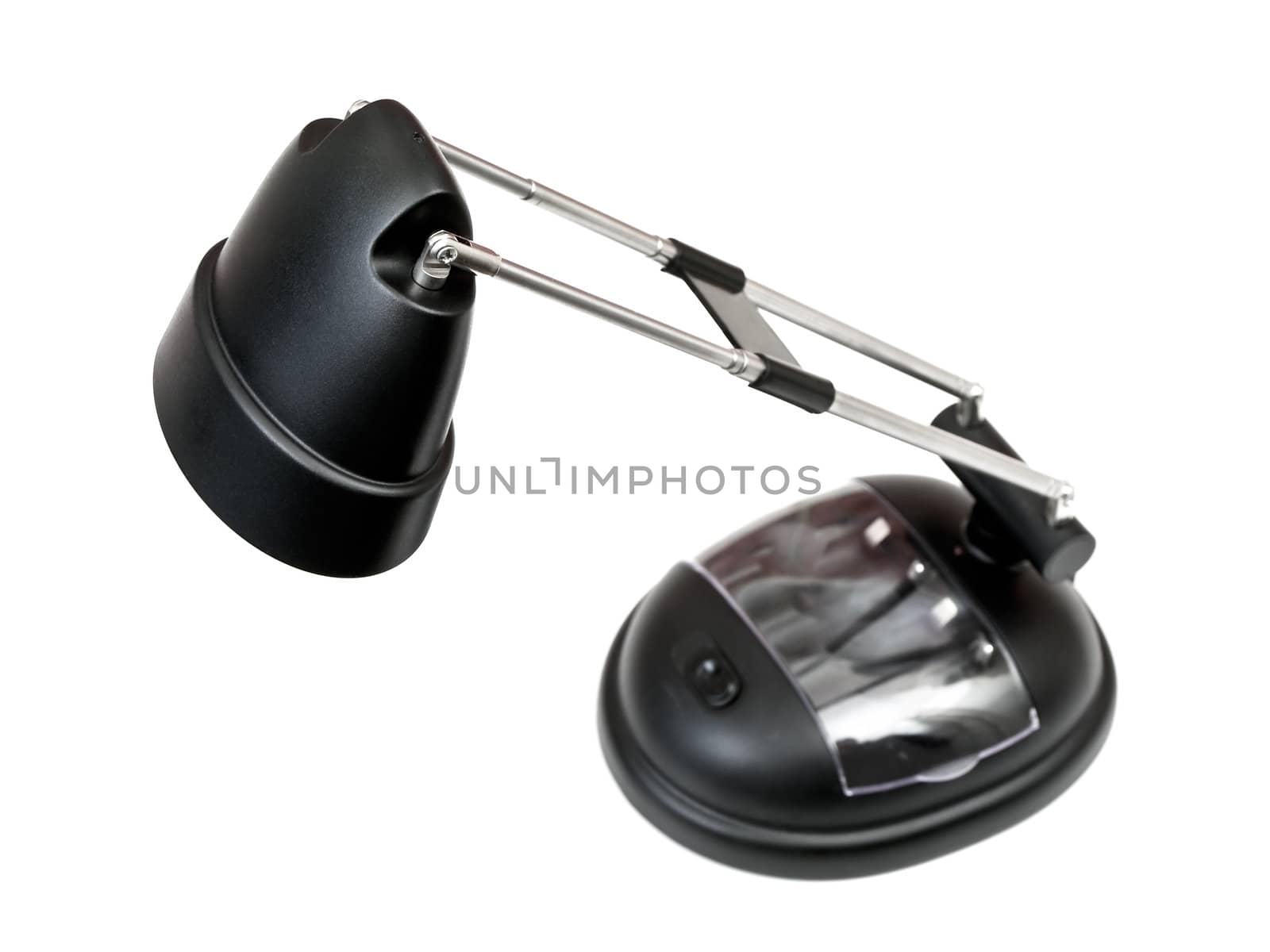 black desk lamp over the white background