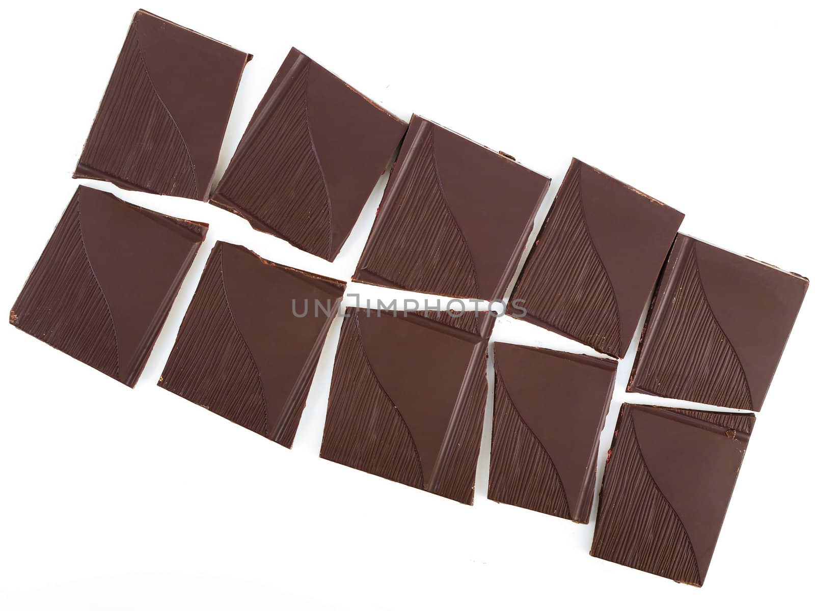 sweet chocolate over the white background