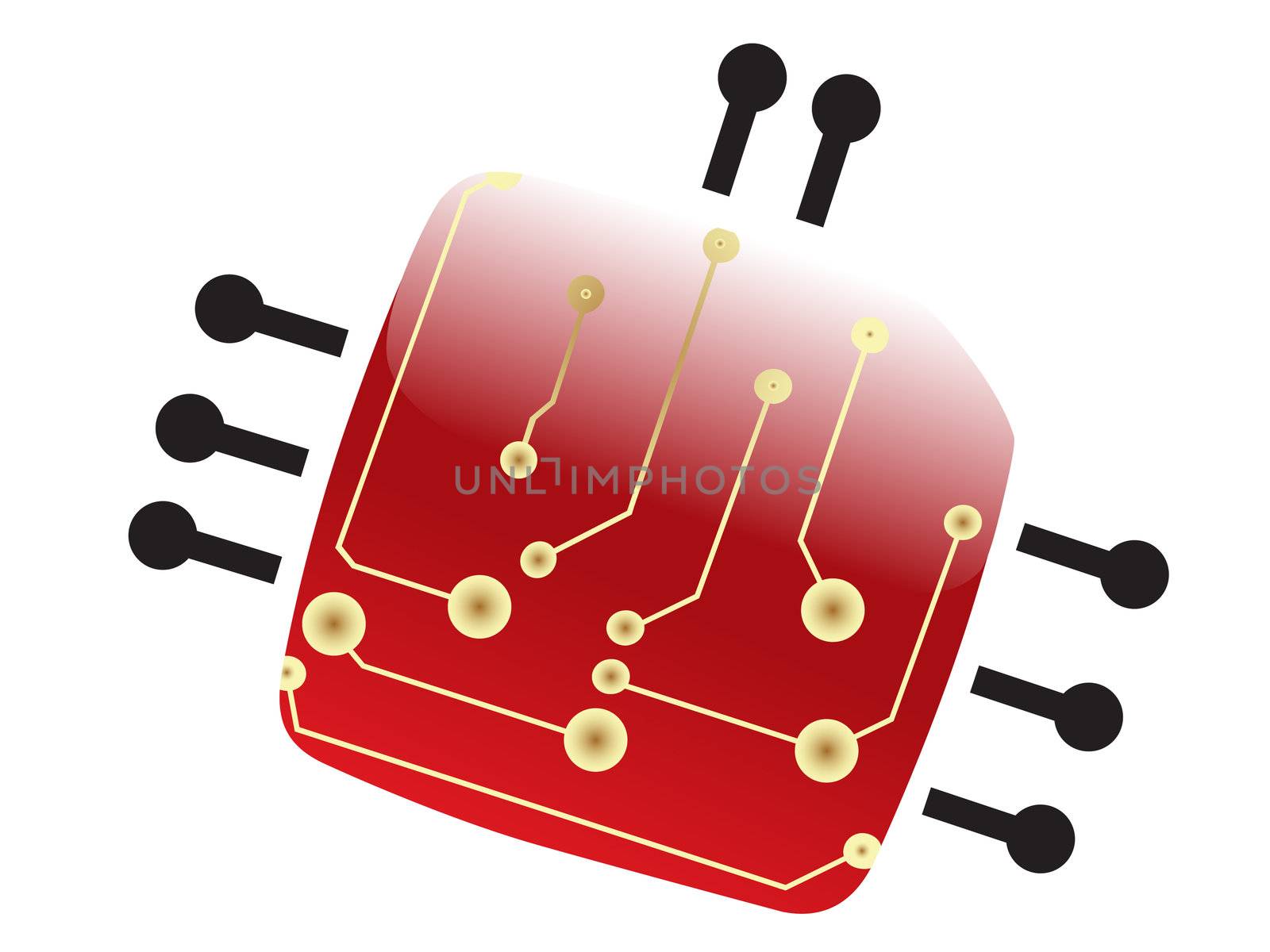Vector electric scheme in bug design illustration