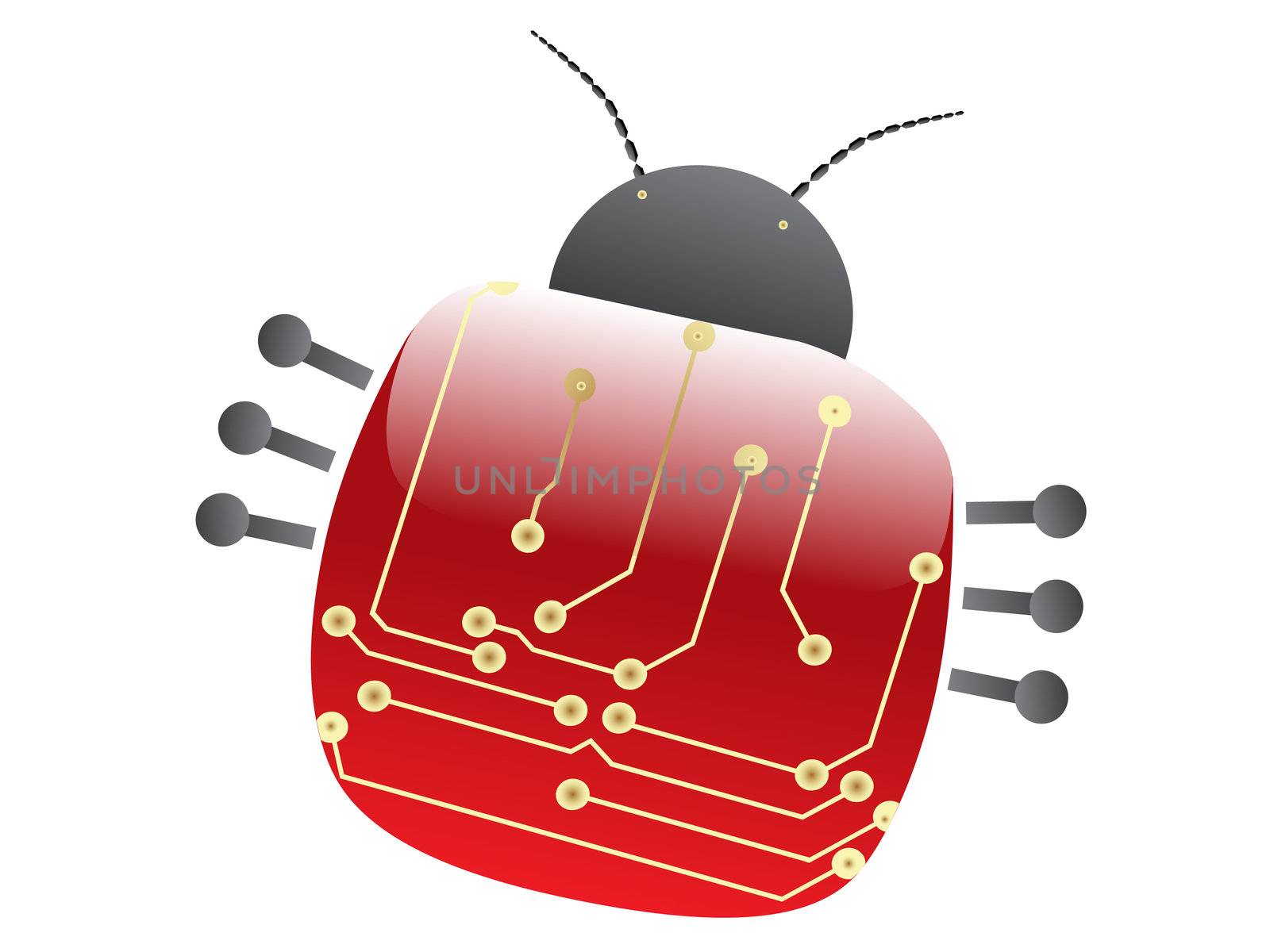 Vector electric scheme in bug design illustration
