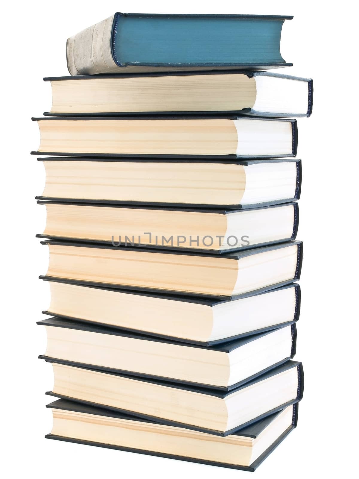 book stack against the white background