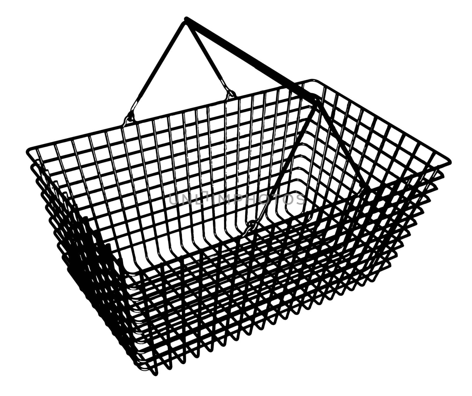 Illustrated black and white shopping basket 