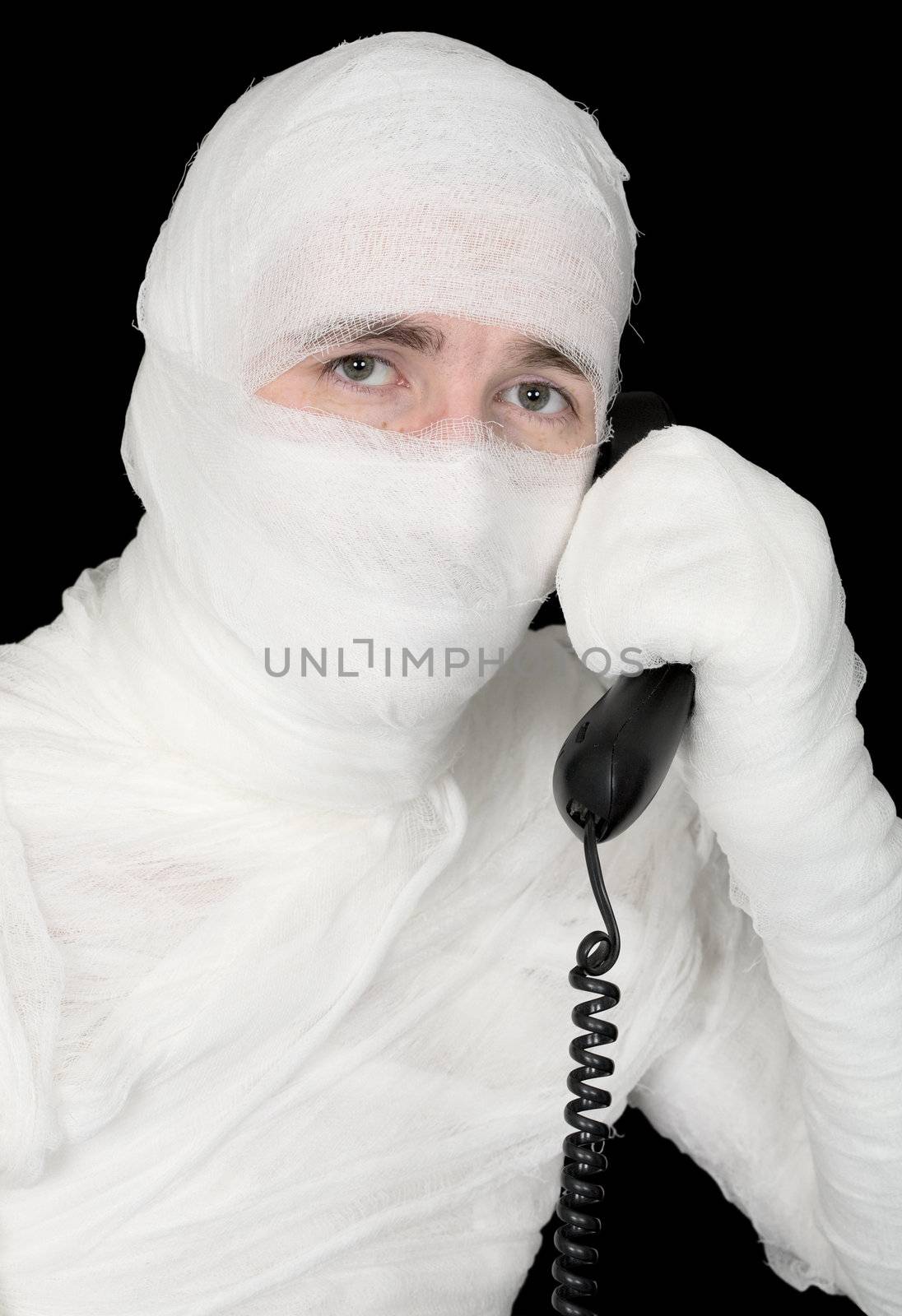 Mummy-businessman calling on phone by pzaxe