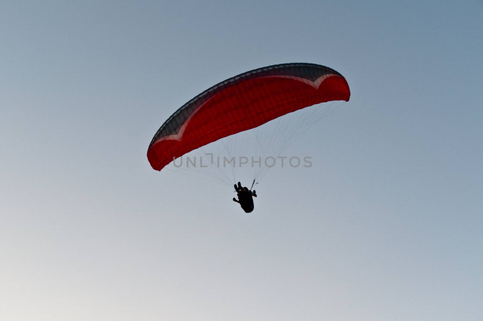 Paraglider above Oludeniz, near Fethiye, Turkey, in great evening light