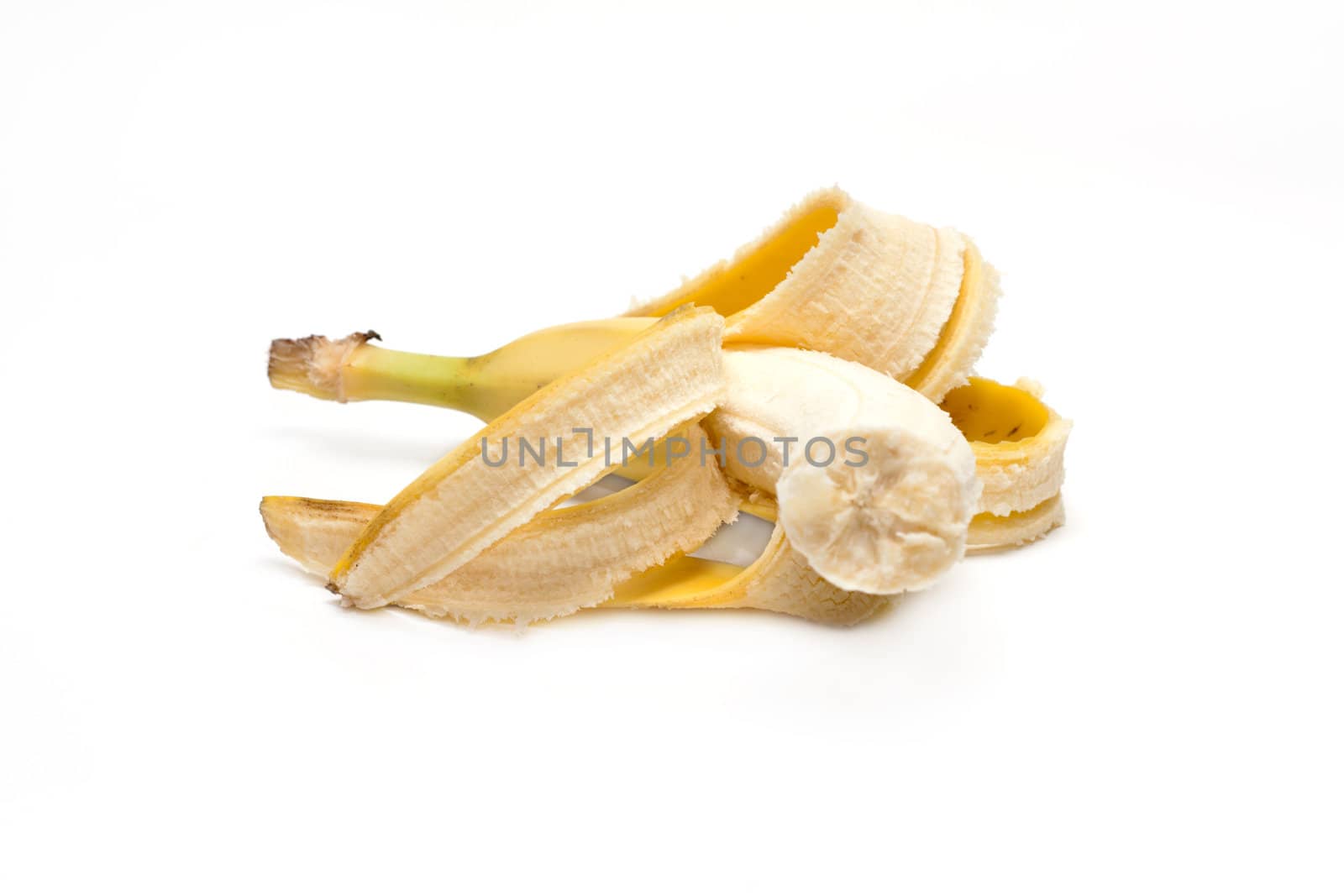 Refined banana, bit, insulated on white background