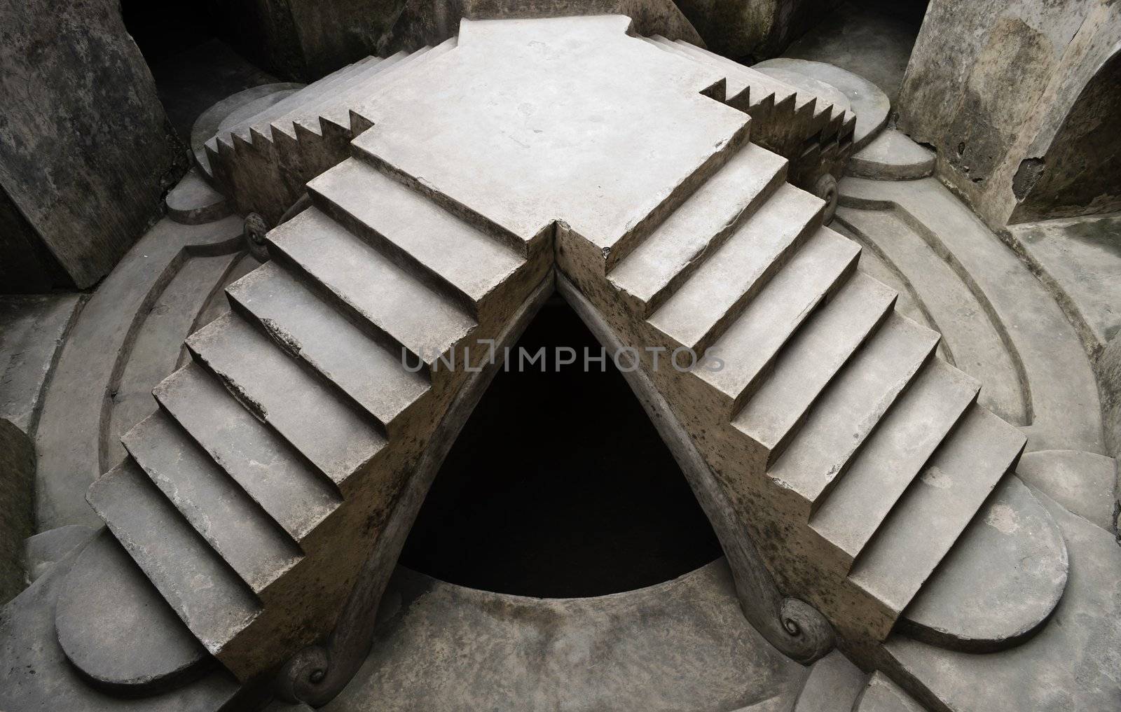 Ancient royal stairs in Taman Sari by rigamondis