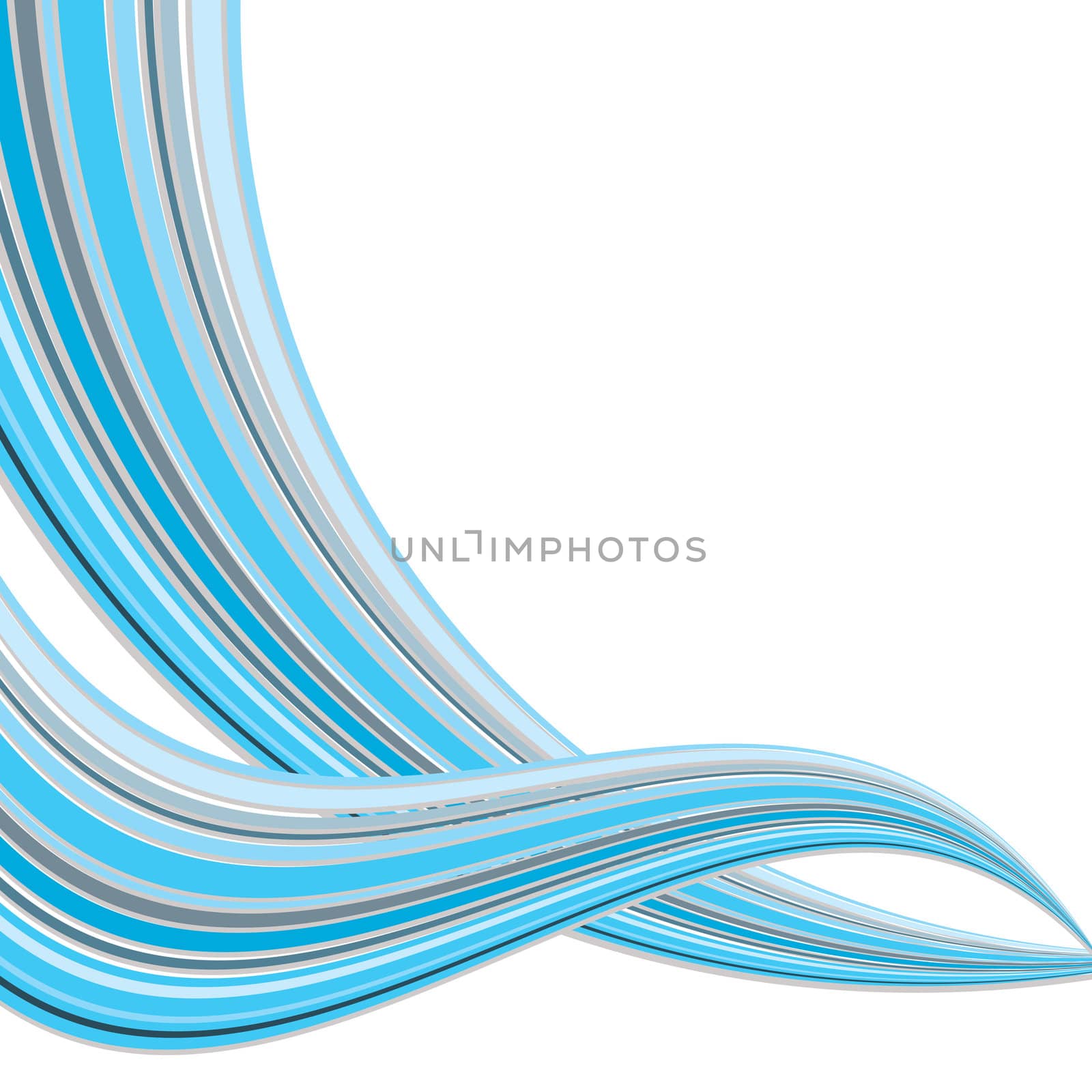 Flowing blue strip line background with copy space