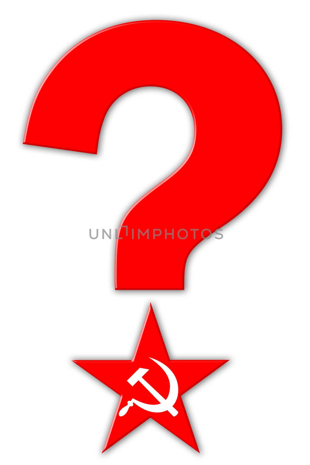 Red question mark with red star