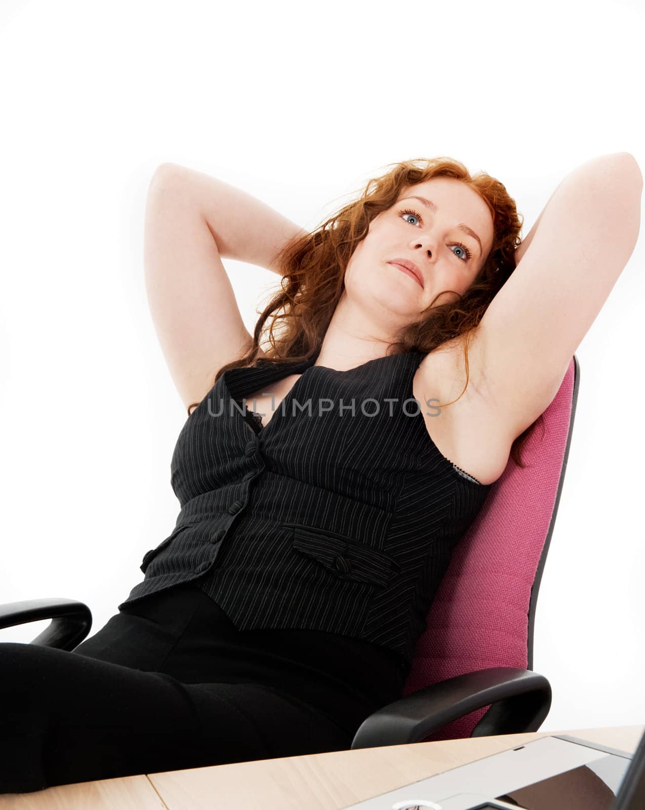 Beutyful girl sitting daydreaming by fljac
