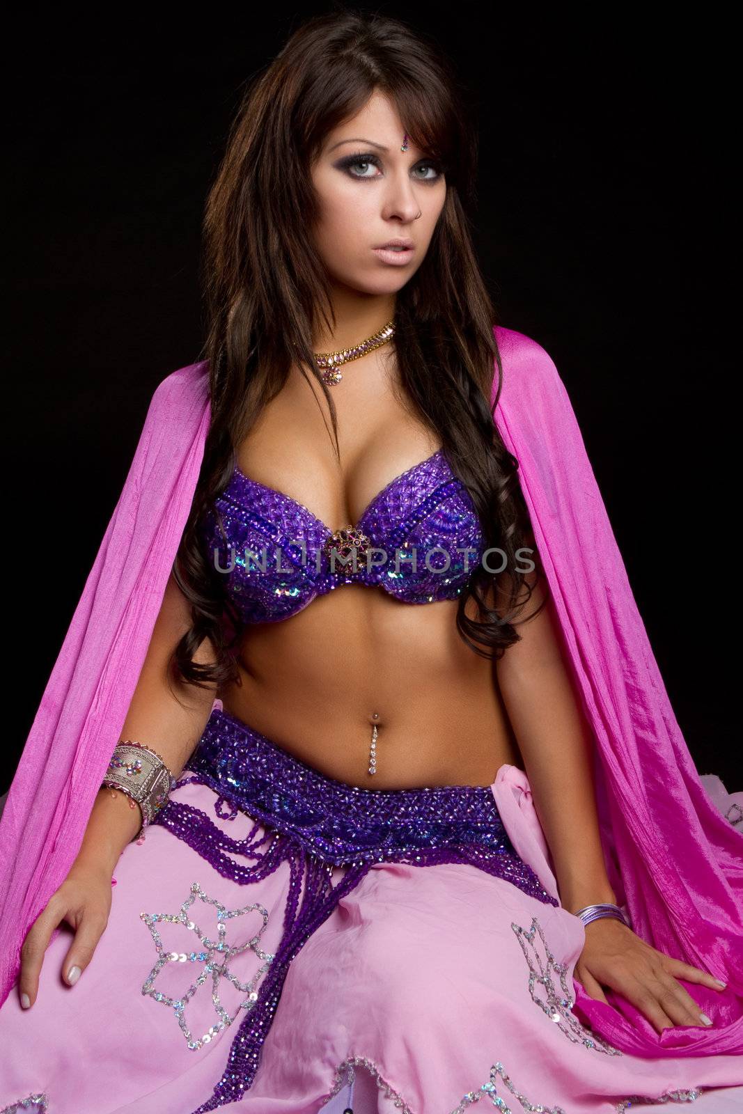 Beautiful young belly dancer woman