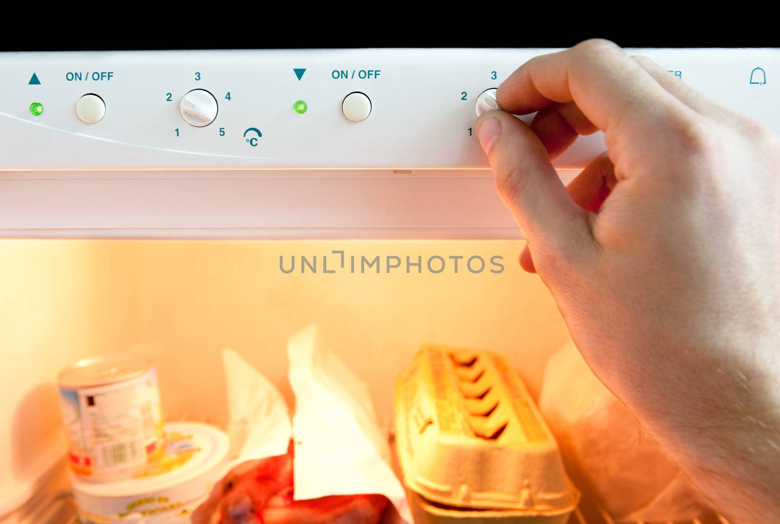 Conceptual image of saving energy and appliance