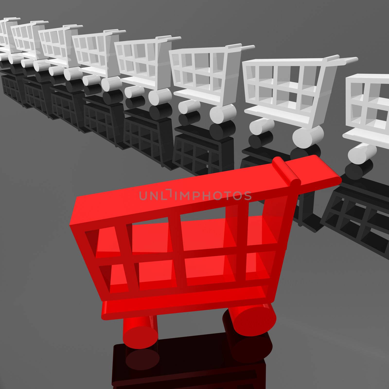 3d image of shopping cart