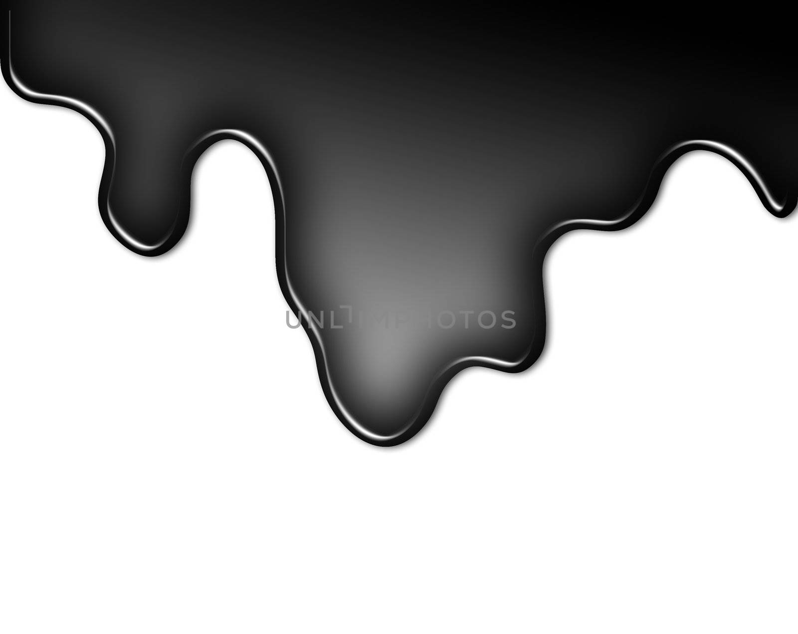 Illustration of black liquid isolated in white