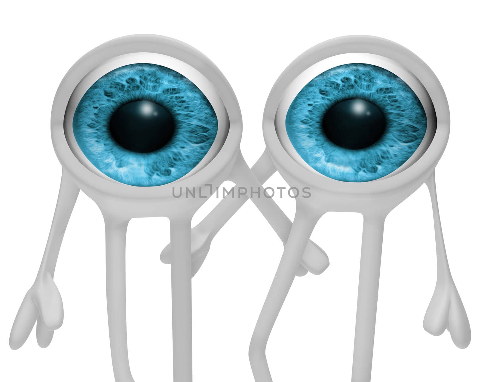 3d image of two eyes