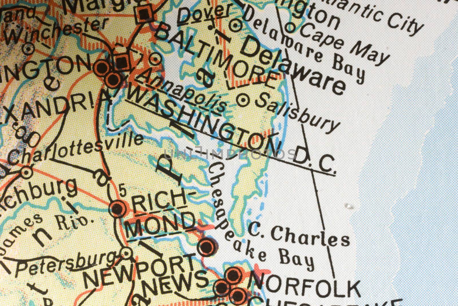 Washington DC city in the map