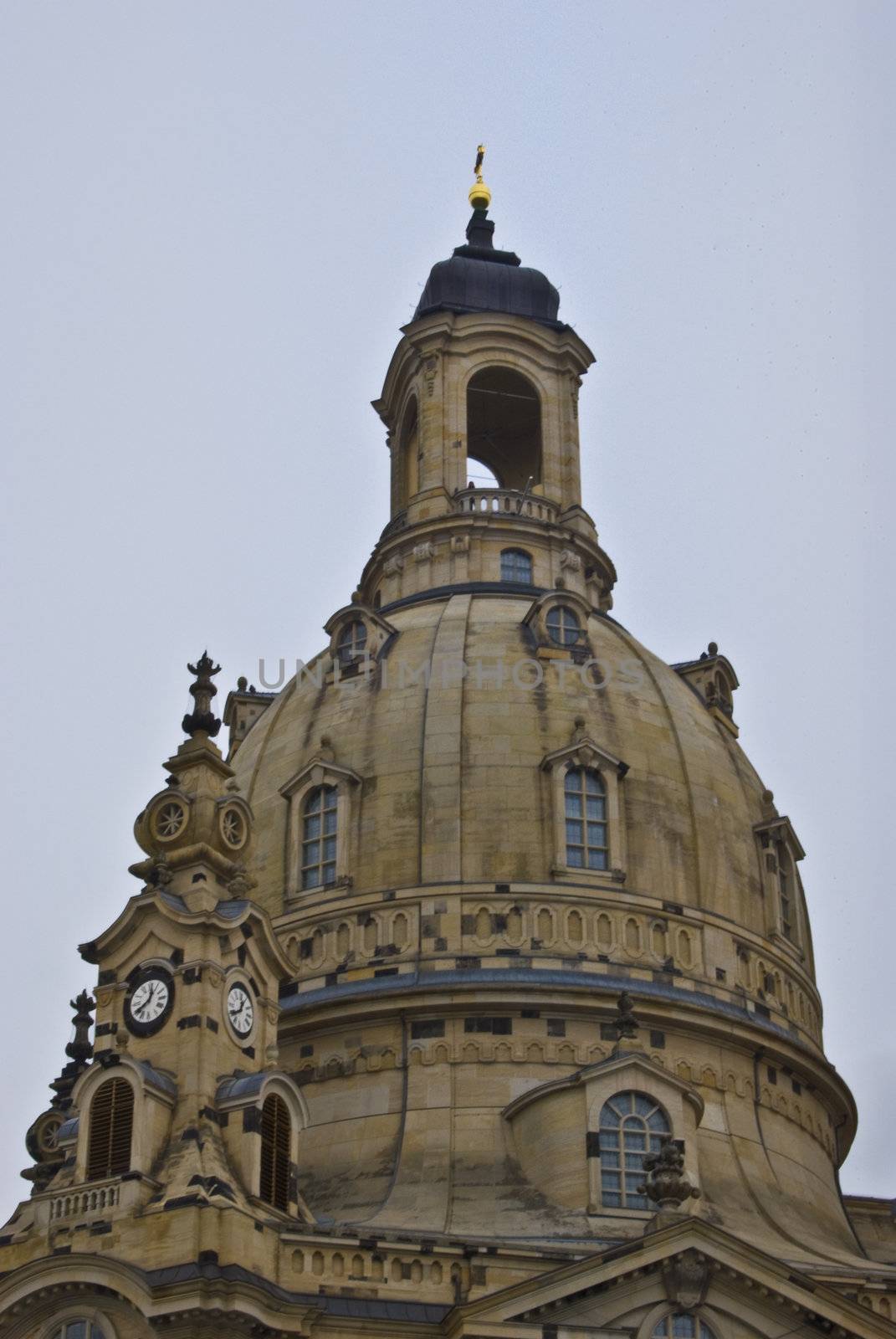 famous rebuilt Frauenkirche in Dresden in Saxony