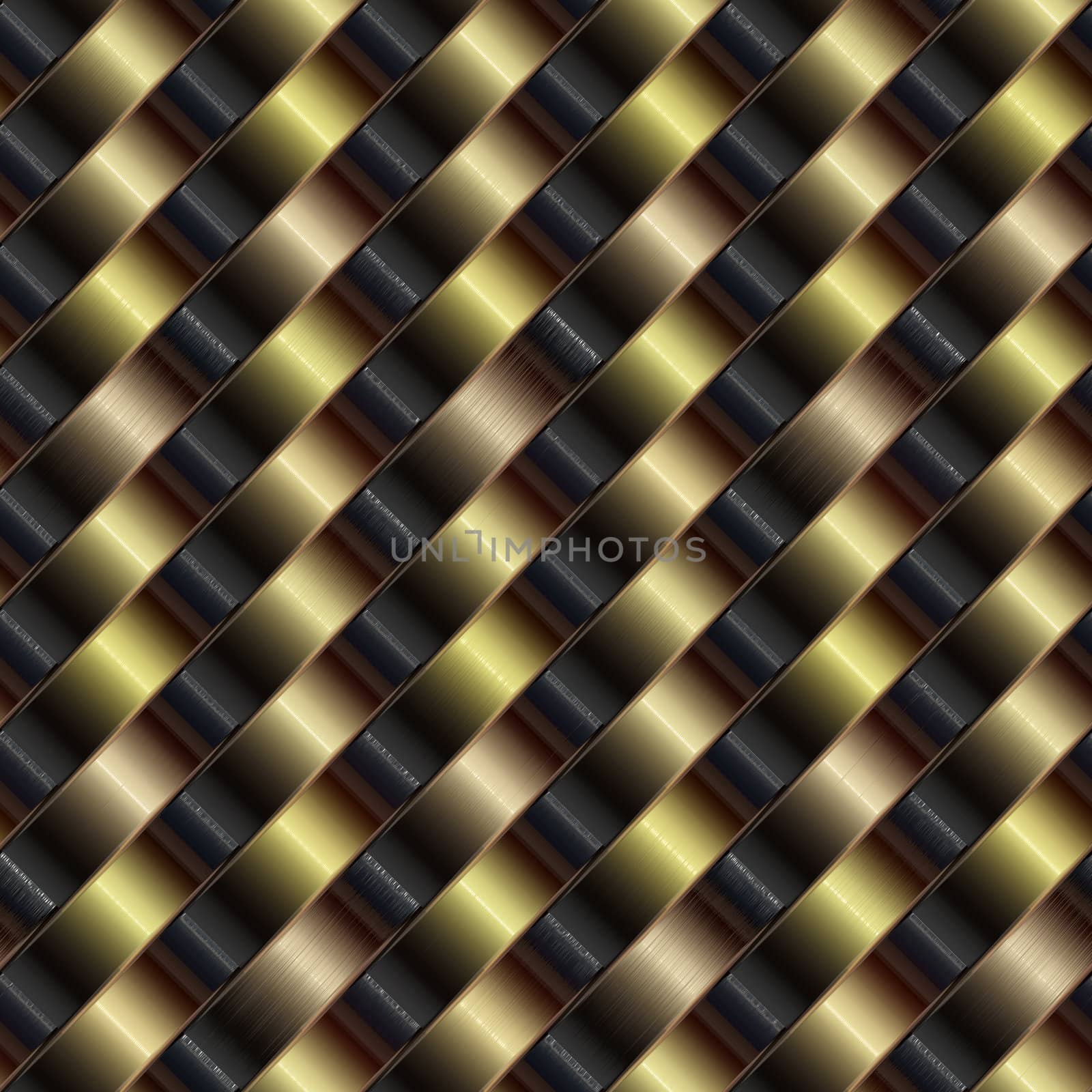 seamless texture of woven metallic diagonal stripes