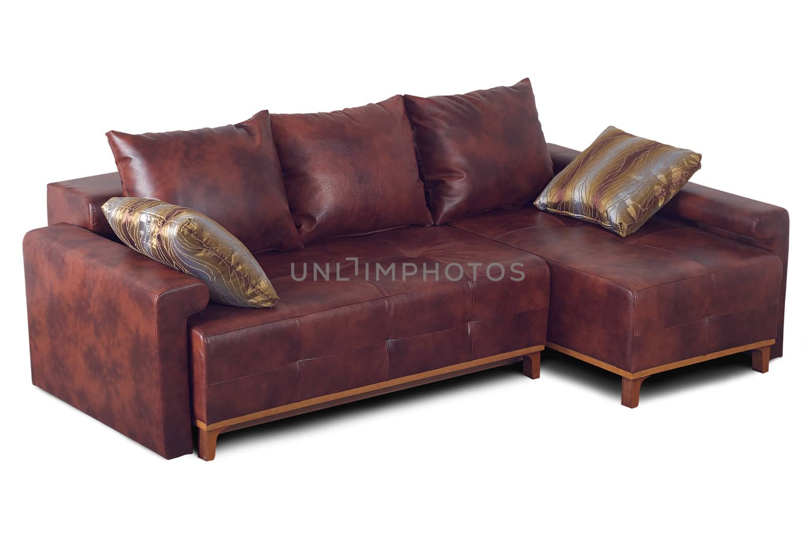 Leather sofa marble colors isolated on a white background.