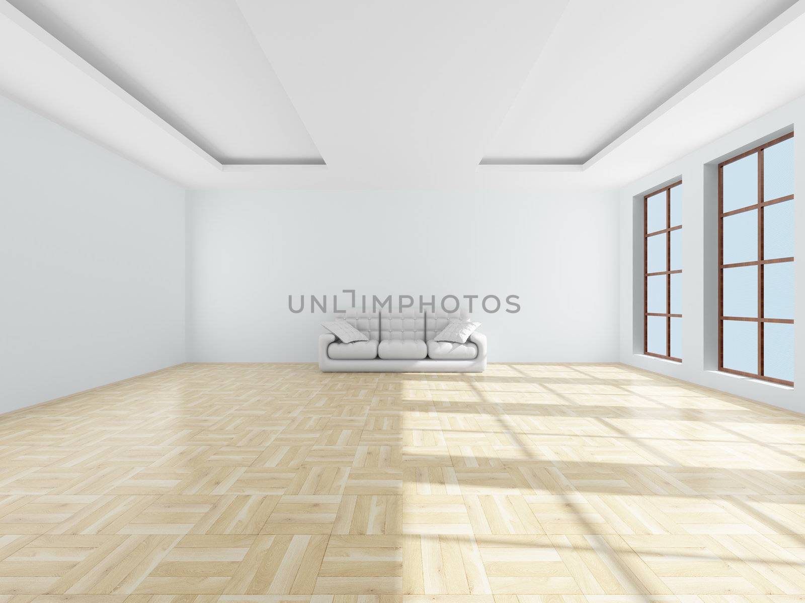 Interior of a living room. 3D image.
