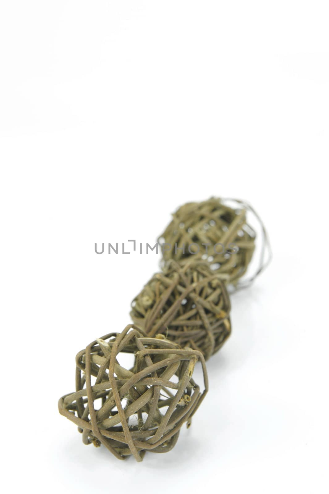 Decorative balls isolated against a white background