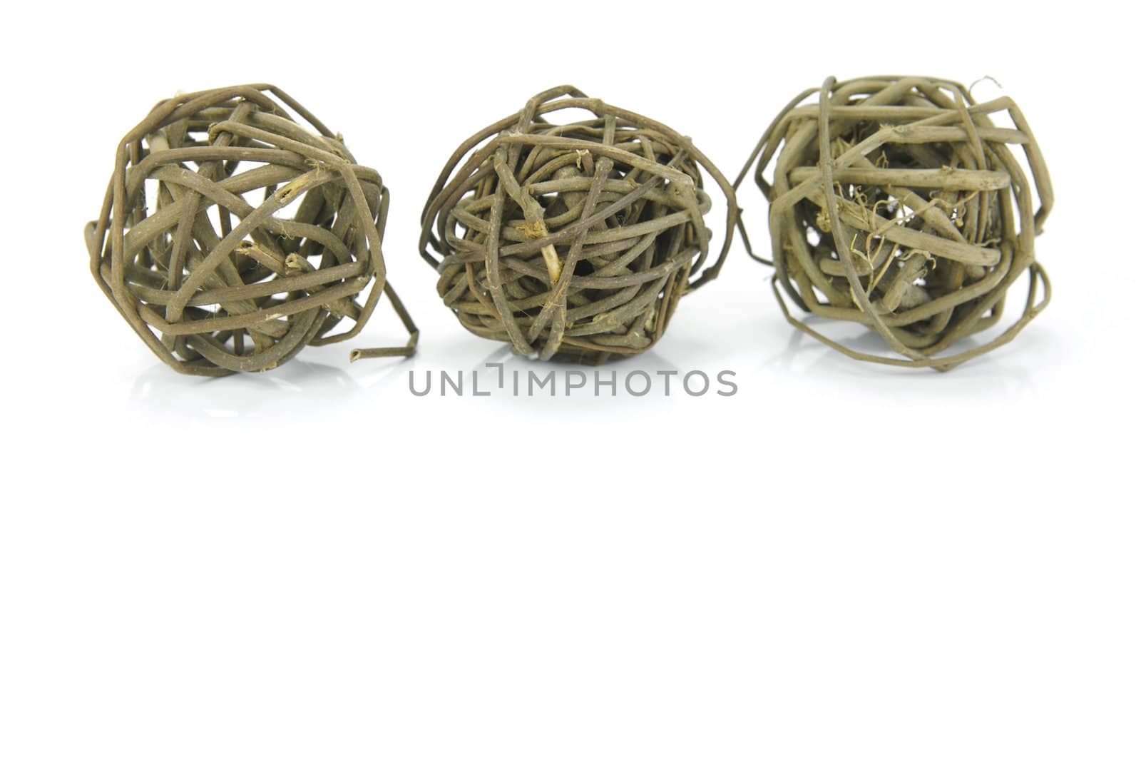 Decorative balls isolated against a white background