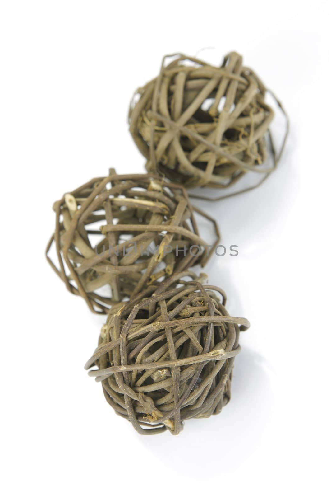 Decorative balls isolated against a white background