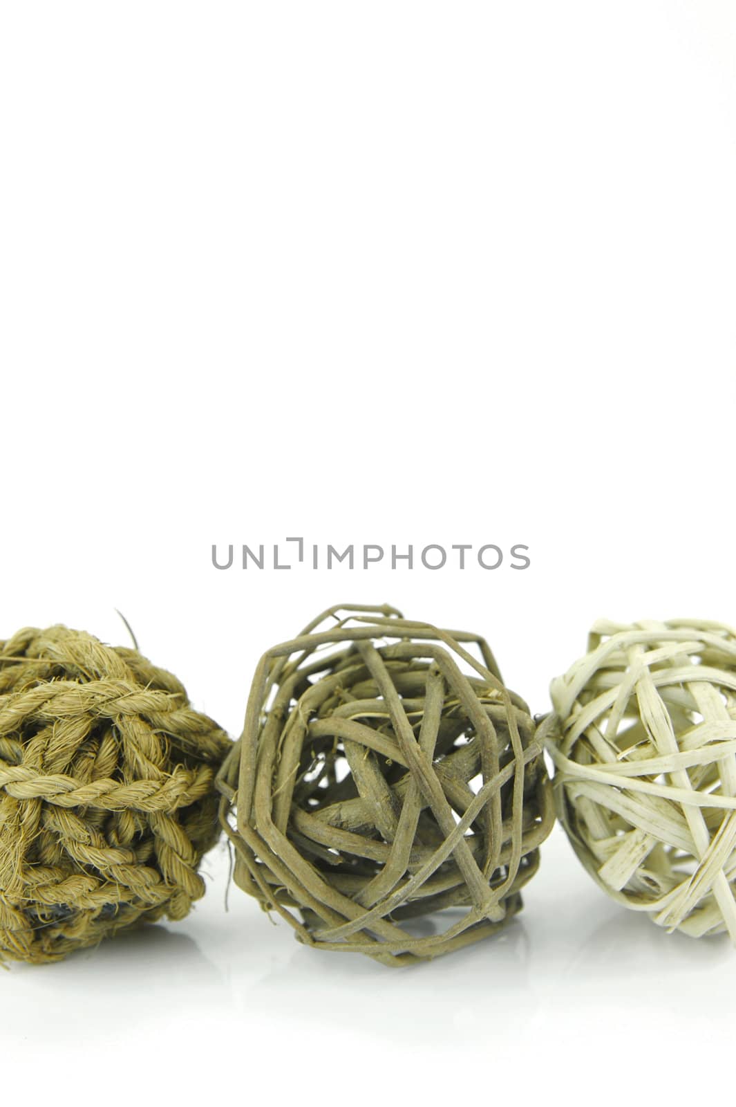Decorative balls isolated against a white background