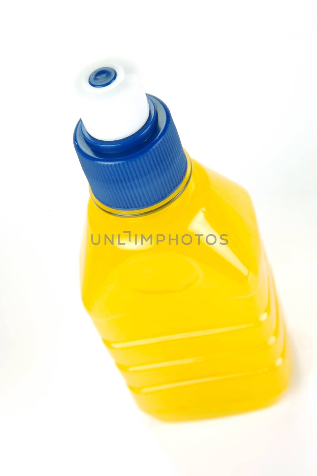 Pop top juice bottles isolated against a white background