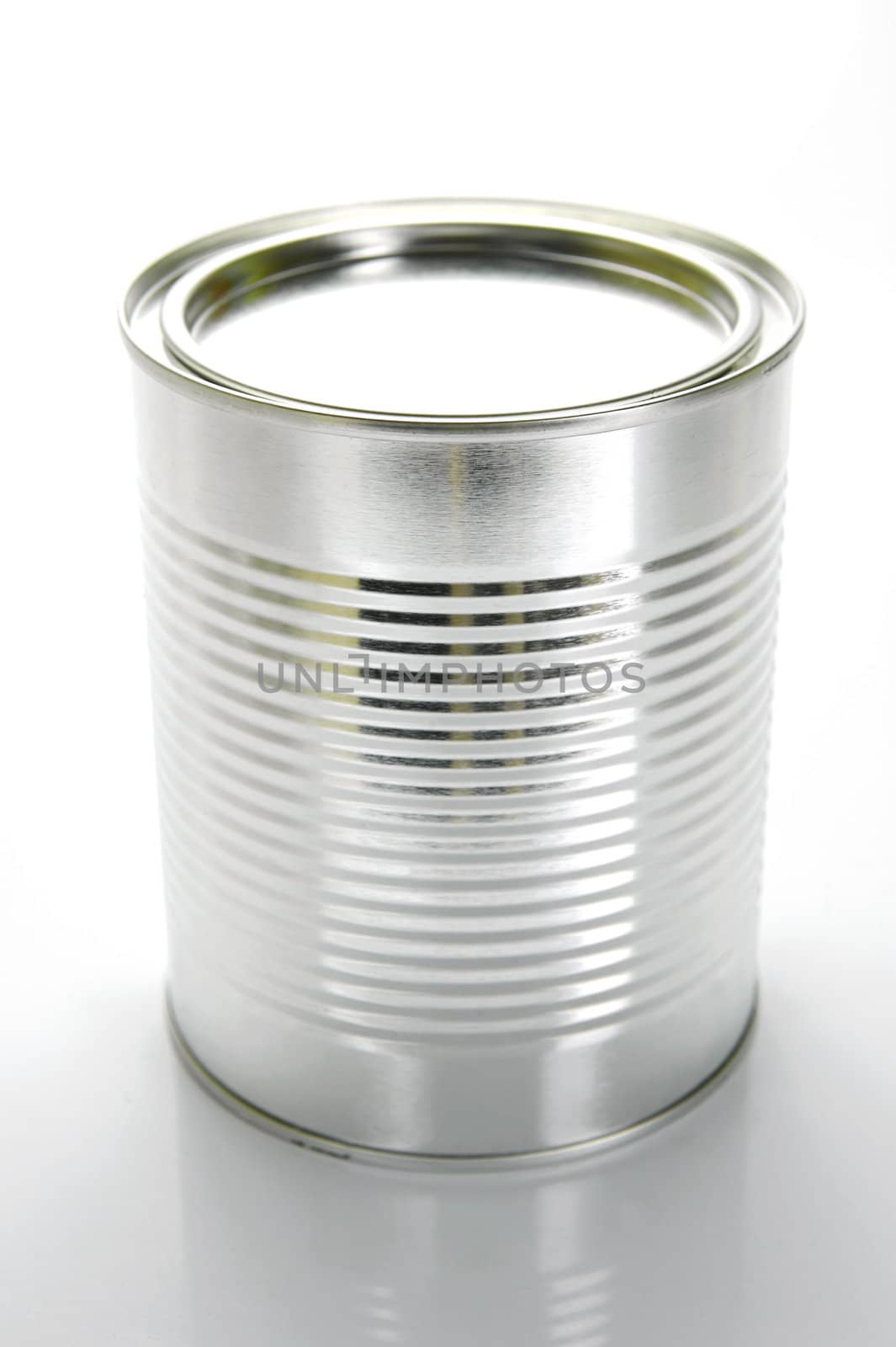 Tin cannisters isolated against a white background