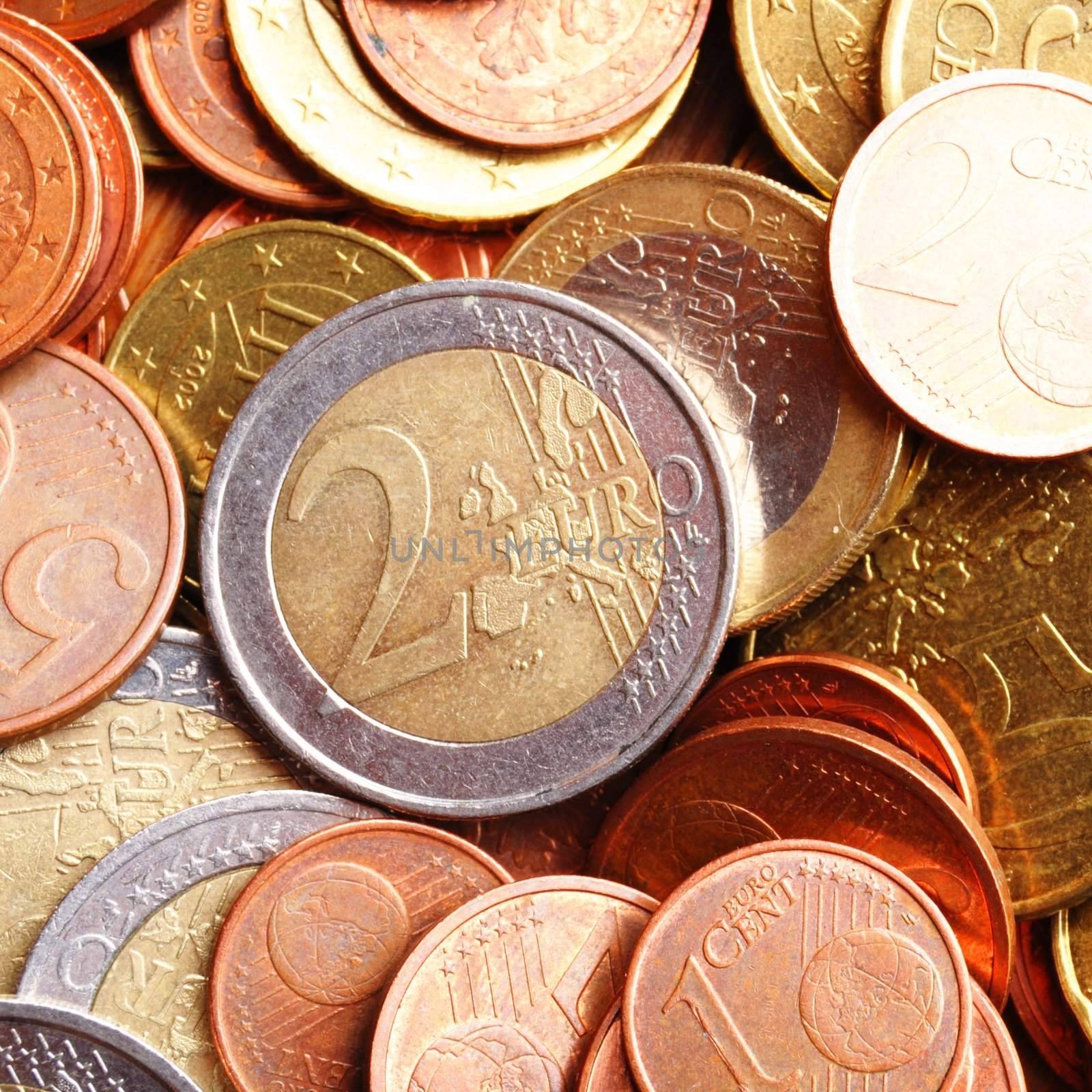 euro money coins showing finance or savings concept